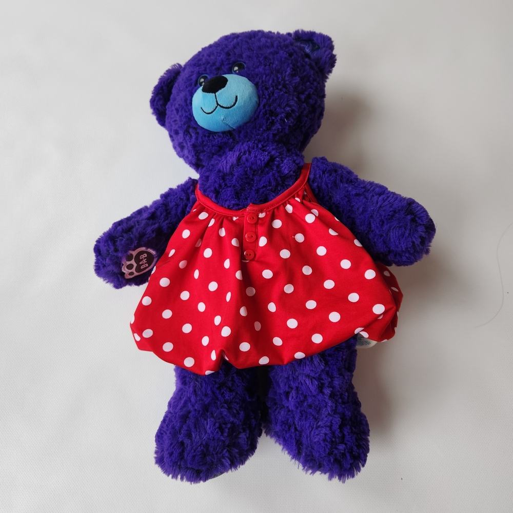 Build-A-Bear Disney Descendants Purple Plush Teddy with Red Polka Dot Dress